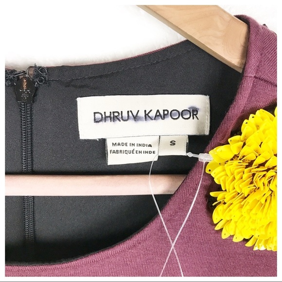 NWT Anthropologie Dhruv Kapoor Sequined Applique Shift Mini Dress Size Small‎ - Picture 11 of 14